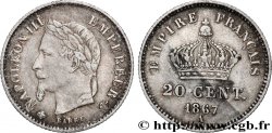 20 centimes Napoléon III, tête laurée, grand module 1867 Paris F.150/1