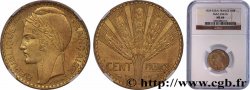Concours de 100 francs or, essai de Turin en bronze-aluminium 1929 Paris GEM.283 4