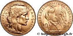 20 francs or Coq, Liberté Égalité Fraternité 1907 Paris F.535/1