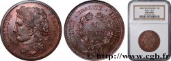 Concours de 10 centimes, essai en cuivre par Farochon, troisième revers 1848 Paris VG.3179 