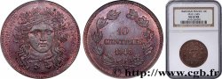 Concours de 10 centimes, essai en cuivre par Moullé, deuxième revers 1848 Paris Maz.1345 var. rev.