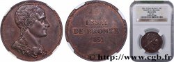 Essai de bronze au module de 10 centimes, Bonaparte 1851 Paris VG.3288 