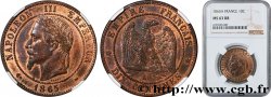 Dix centimes Napoléon III, tête laurée 1865 Paris F.134/16