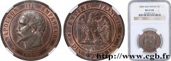 Dix centimes Napoléon III, tête nue 1855 Paris F.133/19