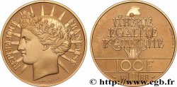 Belle Épreuve Or 100 francs - Fraternité 1988  F.1604 2