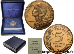 Piéfort Br-Al de 5 centimes Marianne, Certificat n°001 1984 Pessac GEM.22 P1