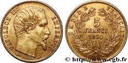 5 francs or Napoléon III, tête nue, petit module, tranche cannelée 1854 Paris F.500A/1