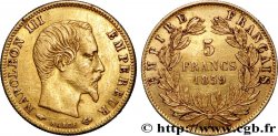 5 francs or Napoléon III, tête nue, grand module 1859 Paris F.501/7