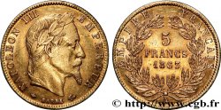 5 francs or Napoléon III, tête laurée 1863 Paris F.502/3 TTB 