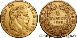 5 francs or Napoléon III, tête laurée 1868 Strasbourg F.502/14