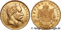 20 francs or Napoléon III, tête laurée, petit BB 1867 Strasbourg F.532/16
