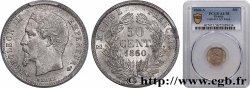 50 centimes Napoléon III, tête nue 1860 Paris F.187/12