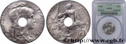 Épreuve de 5 centimes Daniel-Dupuis, flan nickel perforé 1907  GEM.14 17 FDC66 PCGS