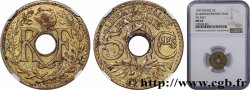 Essai de métal perforé de 5 centimes Lindauer 1937  GEM.19 7 SUP62 NGC