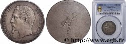 Épreuve uniface de l’avers de 2 francs Napoléon III, tête nue, en bronze argenté 1856 Paris G.2025.523 avers SPL63 PCGS