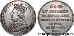 Monnaie de visite, module de 5 francs, pour la duchesse d’Angoulême à la Monnaie de Paris 1817  T.T.2713 2