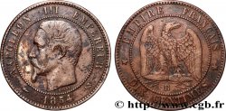 Dix centimes Napoléon III, tête nue 1854 Rouen F.133/12