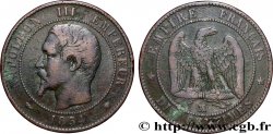 Dix centimes Napoléon III, tête nue 1854 Marseille F.133/17