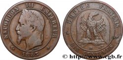 Dix centimes Napoléon III, tête laurée 1863 Strasbourg F.134/11