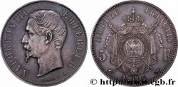Essai de 5 francs Napoléon III, tête nue, Tranche lisse 1854 Paris Maz.1641 