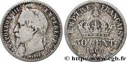 50 centimes Napoléon III, tête laurée 1866 Strasbourg F.188/10