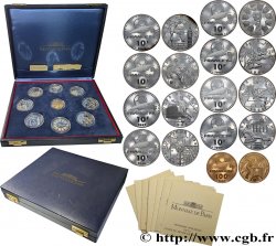 Coffret de neuf monnaies Belle Épreuve, huit en Argent et une en Or, Coupe du monde de football 1998 1996  F5.1306 à 1313 1