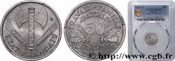 50 centimes Francisque, légère 1943 Beaumont-Le-Roger F.196/3