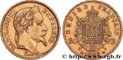 20 francs or Napoléon III, tête laurée 1863 Strasbourg F.532/7