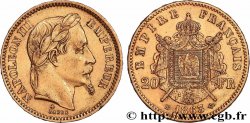 20 francs or Napoléon III, tête laurée 1863 Strasbourg F.532/7