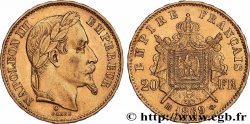 20 francs or Napoléon III, tête laurée, grand BB 1869 Strasbourg F.532/22