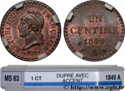 Un centime Dupré, IIe République 1849 Paris F.101/2