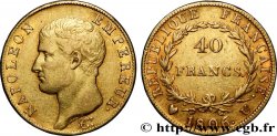 40 francs or Napoléon tête nue, Calendrier grégorien 1806 Turin F.538/4