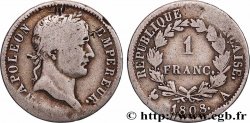 1 franc Napoléon Ier tête laurée, République française 1808 Paris F.204/2
