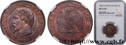 Cinq centimes Napoléon III, tête nue 1855 Paris F.116/17