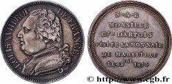 Monnaie de visite, module de 5 francs, pour le Comte d’Artois à la Monnaie de Marseille 1814  T.T.2710 2