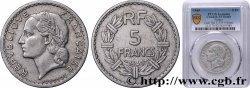 5 francs Lavrillier, aluminium, 9 fermé 1945  F.339/2 XF PCGS