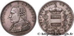 Essai apocryphe en argent au module de 5 francs pour Philippe d’Auvergne 1815  T.T.2902 a.2