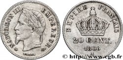 20 centimes Napoléon III, tête laurée, petit module 1866 Paris F.149/4 VF 