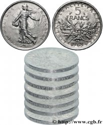 5 francs Semeuse, argent, Tranche Fautée 1963 Paris F.340/7 var.