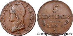 5 centimes Dupré, petit module 1796 Paris F.113/1