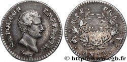 Quart (de franc) Napoléon Empereur, Calendrier révolutionnaire 1805 Paris F.158/8