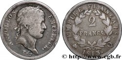 2 francs Napoléon Ier tête laurée, Empire français 1813 Perpignan F.255/62