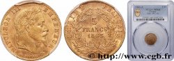 5 francs or Napoléon III, tête laurée 1863 Paris F.502/3