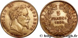 5 francs or Napoléon III, tête laurée 1864 Paris F.502/5