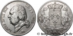 5 francs Louis XVIII, tête nue 1823 Lille F.309/87