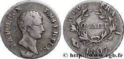 Quart (de franc) Napoléon Empereur, Calendrier grégorien 1807 Limoges F.159/6