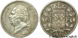 5 francs Louis XVIII, tête nue 1821 Paris F.309/60