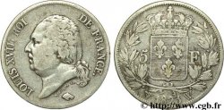 5 francs Louis XVIII, tête nue 1823 Lille F.309/87