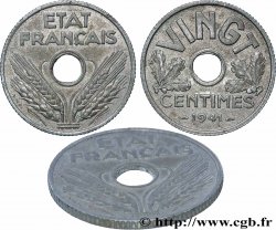VINGT centimes État français, cannelures larges 1941  F.152/3