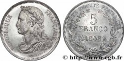 Concours de 5 francs, essai en étain par Montagny 1848 Paris VG.3085 var.